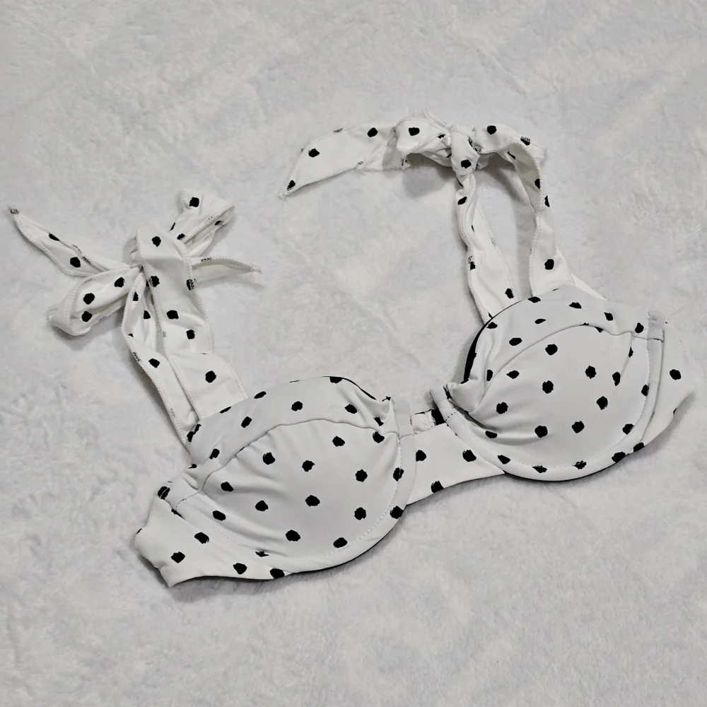 Dippin’ Daisy’s ✦ Dotted Ultra Polka Dot Bikini ✦ Malibu Top Retro High-Waist S